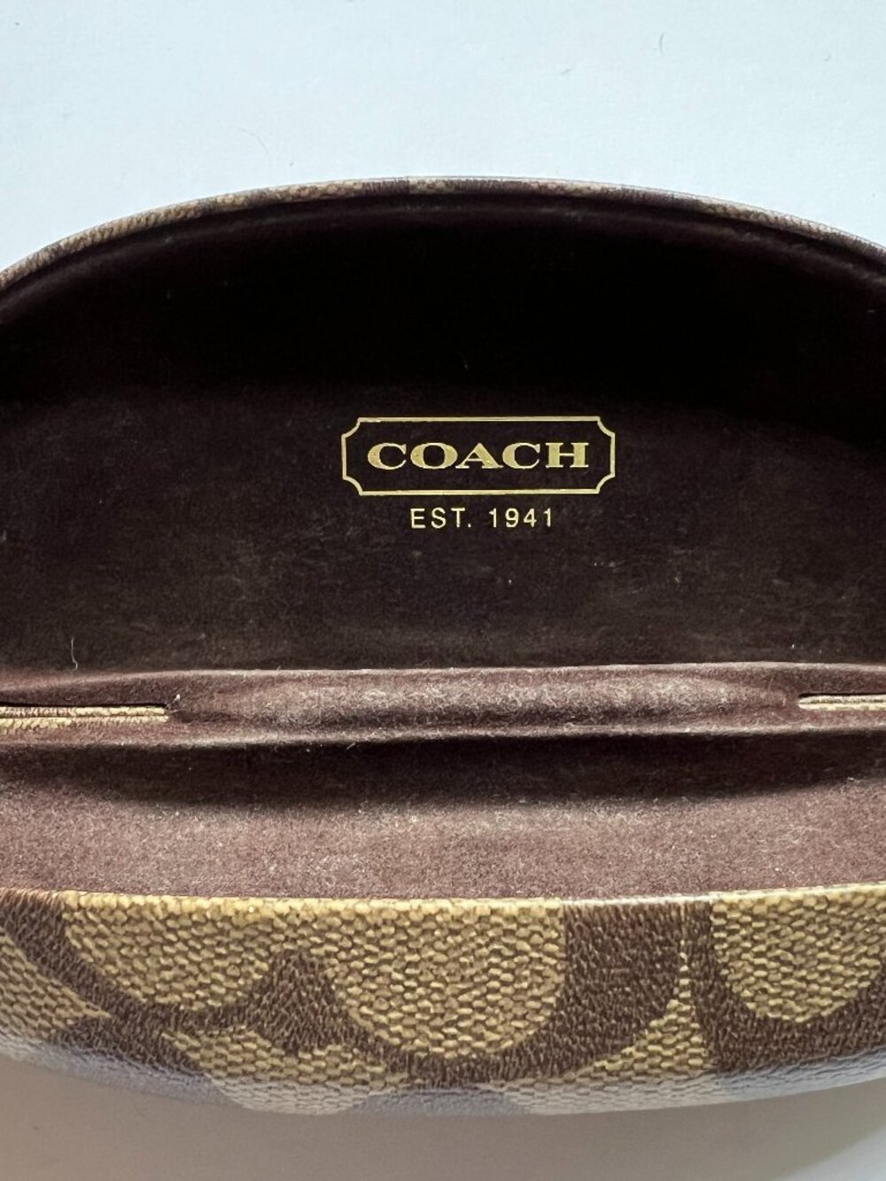 Coach Clamshell Mongram Canvas Eye Glass Case